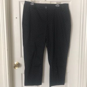 Lane Bryant black polkadotted cropped pants